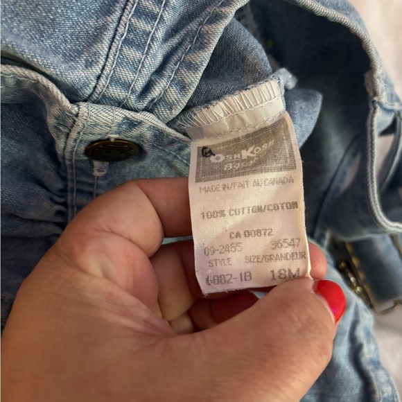 Vintage OshKosh shortalls with pink label 18M - Picture 5 of 5